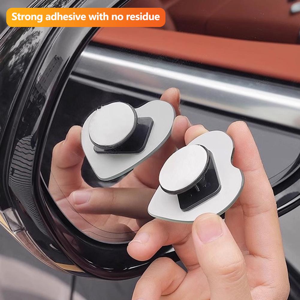2Pcs Heart Shape Frameless Car Rearview Mirror Set Adjustable Wide Angle Blind Spot HD Safety Glass Reverse Assistance Mirror