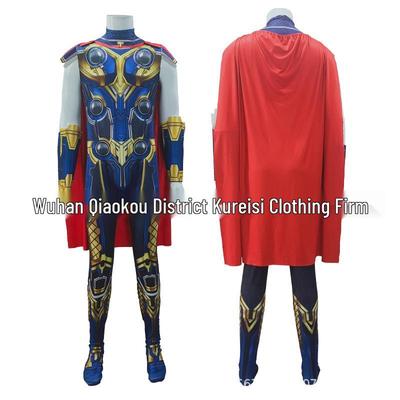 Yeni Trend Halloween Thor Kostüm Bodysuit ve Bilek Pelerini