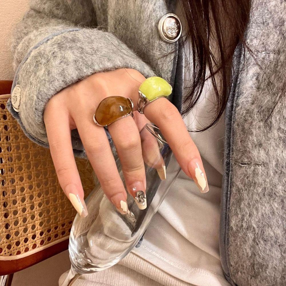 Jewelry Accessories Geometric Open Ring Korean Style Wide Finger Buckle Metal  Ring  Gift