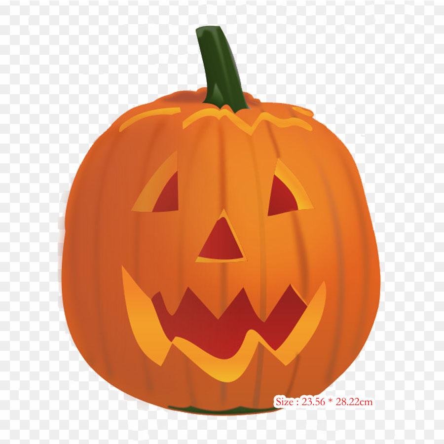 Jack O Lantern Transparent Background Jack O' Lantern Iron on Heat Transfer Printing Vinyl Patches Sticker for Clothes DIY Appliques Washable Patches