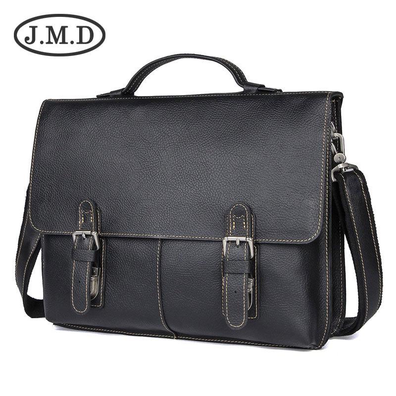

Jiameda Retro Casual Men s Genuine Leather Briefcase and Laptop Shoulder Bag чорний