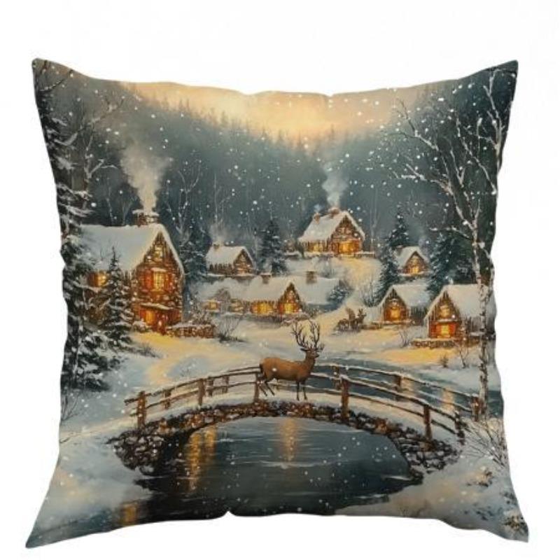 Christmas American Decorative Throw Pillow Case Pillow Case Sofa Living Room Cushion Pillow Case