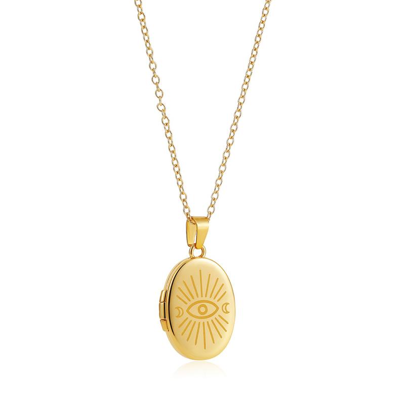 Personalized Vintage Photo Locket Necklace, Gold Plated Oval Pendant Openable Small Album Custom Picture Memory Jewelry For Her