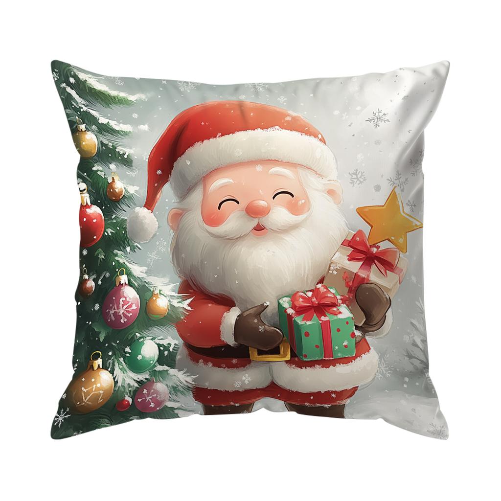 Christmas Themed Decoration Pillowcase Printed Polyester 45X45Cm Throw Pillowcover Decorative Sofa Cushion Pillowslip Home Decor