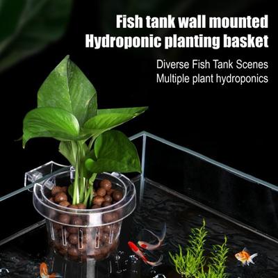 Aquarium Pflanzenhalter Fischtank Klar Hydroponischer Pflanzer Aquaponik Pflanzenhalter Korb für Fischtank Aquascape Dekoration