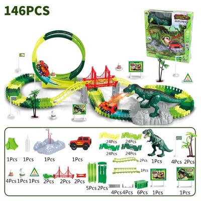Disassemble Dinosaur Race Track Playsets DIY Building Block Interactive Education Toy Assembly Track Set 6 Model Option