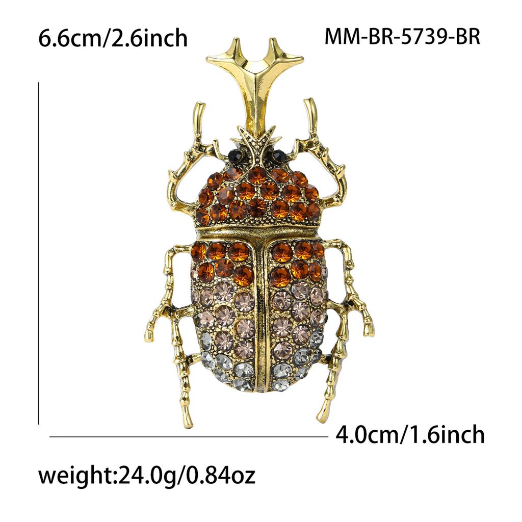 Stylish Rhinestone Unicorn Beetle Brooch for Women Unisex Insect Pin Friend Event Party New Gifts Jewelry Decoration Accessories
