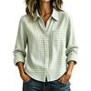Dames geruit loszittend knoophemd met lange mouwen casual top