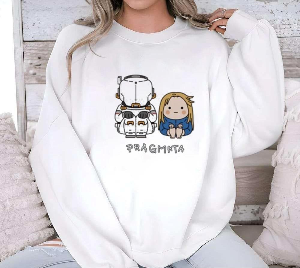 Pragmata Hugh & Diana Sitting Multicolor 1 Sided Long Sleeves T Shirt M