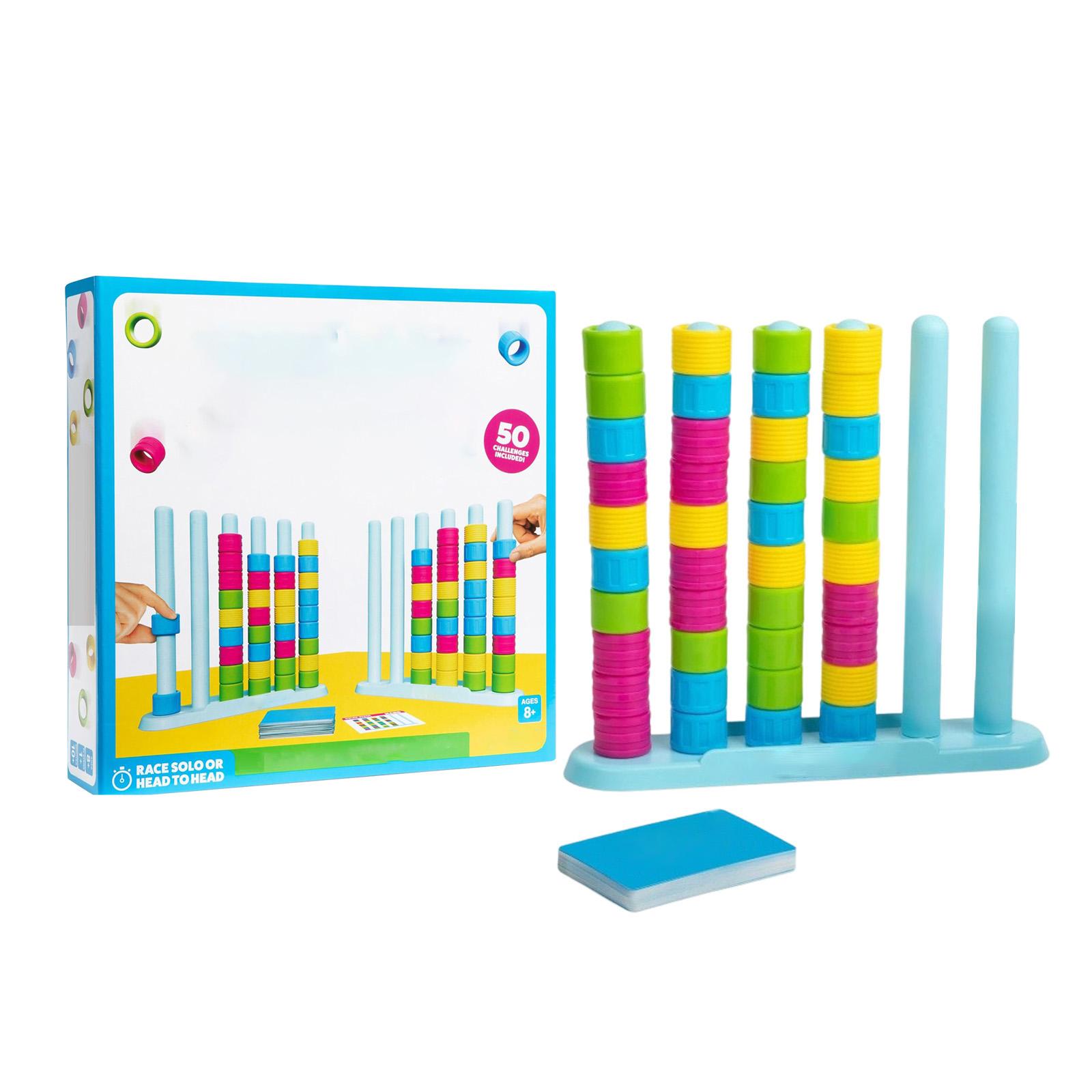 

Stacking Counting Game for Two Players Educational Math Toy with 50 Discs and Four Pegs for Early Learning and Cognitive Development One Size
