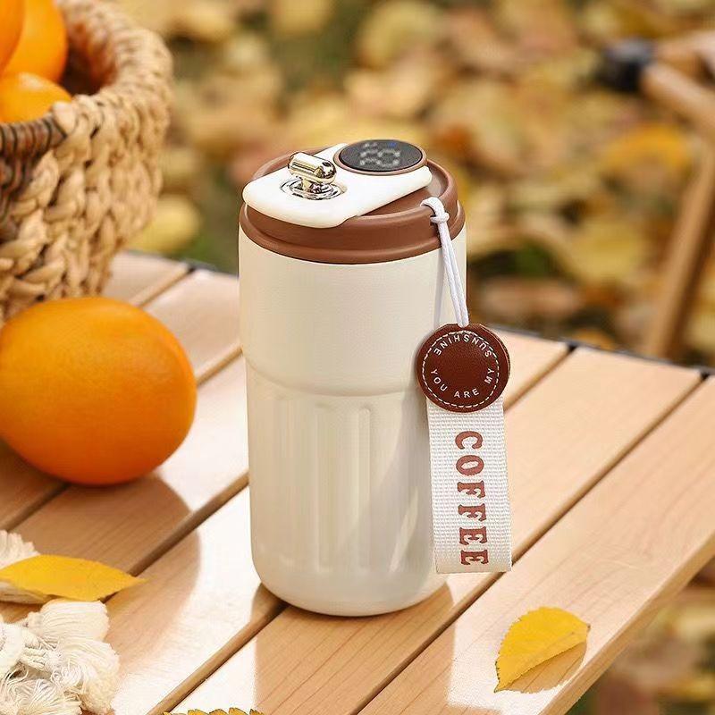 450ml Thermos Bottle Smart Display Vacuum Cup Office Coffee Cup Business Portable Temperature 316 Stainless Steel Thermal Mug