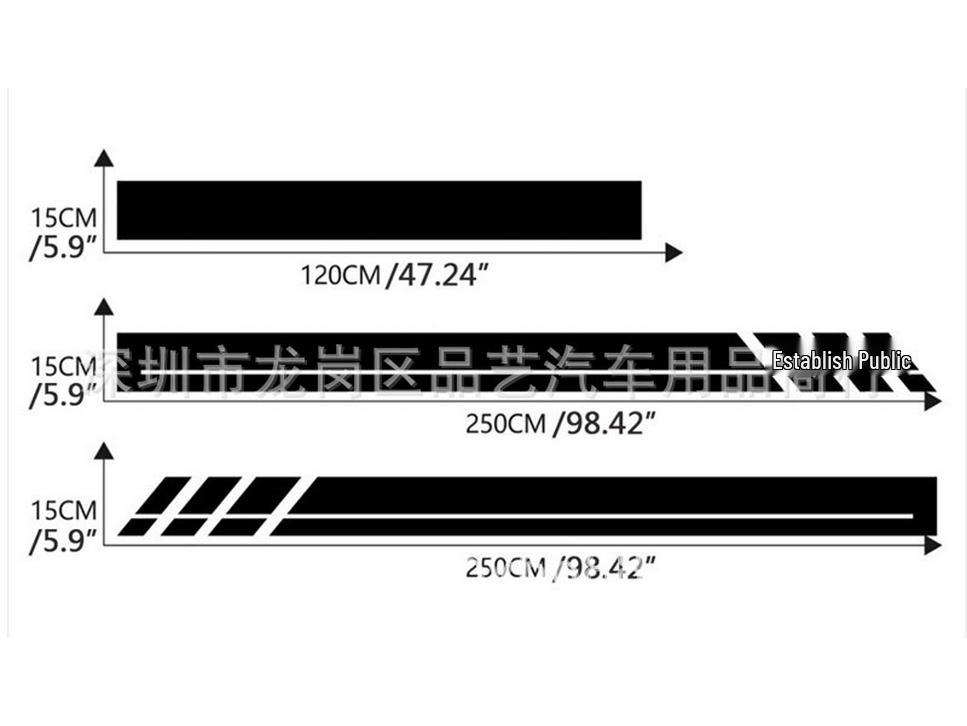 X287 Door Side Skirt Stripe Car Sticker for VW Transporter T4 T5 T6 Van
