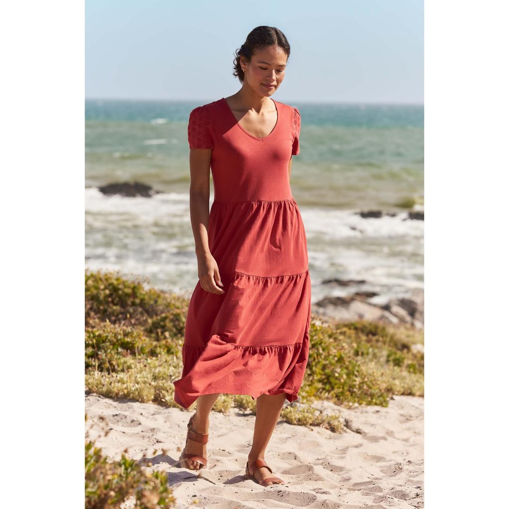 Mountain Warehouse Womens/Ladies Malaga Tiered Broderie Sleeve Dress
