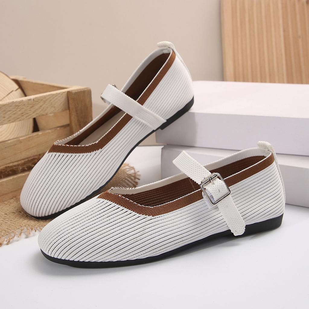 Women Flats 2024 New Spring Autumn Round Head Loafers Women Mary Janes Shoes Ballet Buckle Flat Shoes Zapatos De Mujer