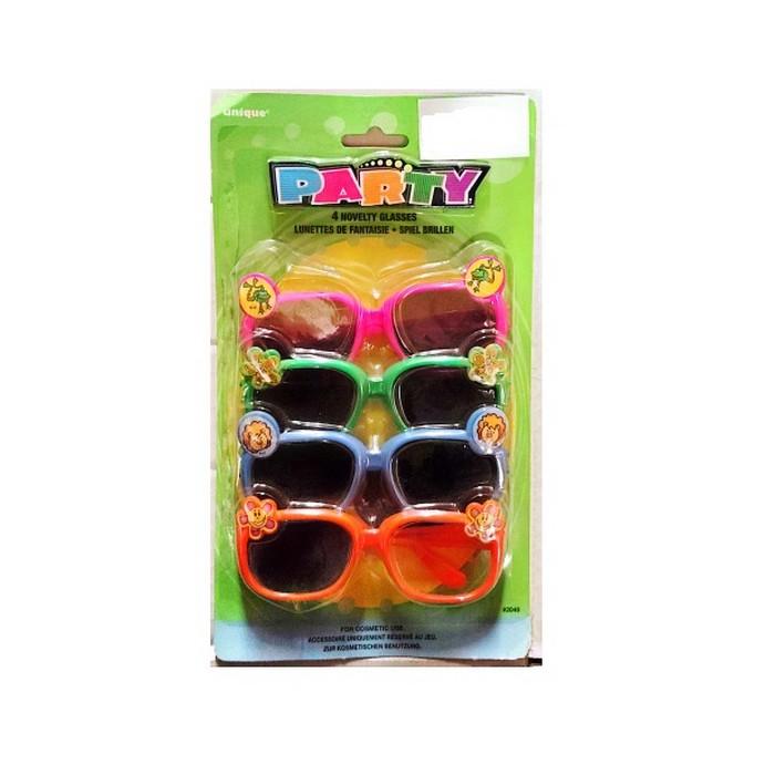 Unique Party Contrast Novelty Glasses (Pack of 4)