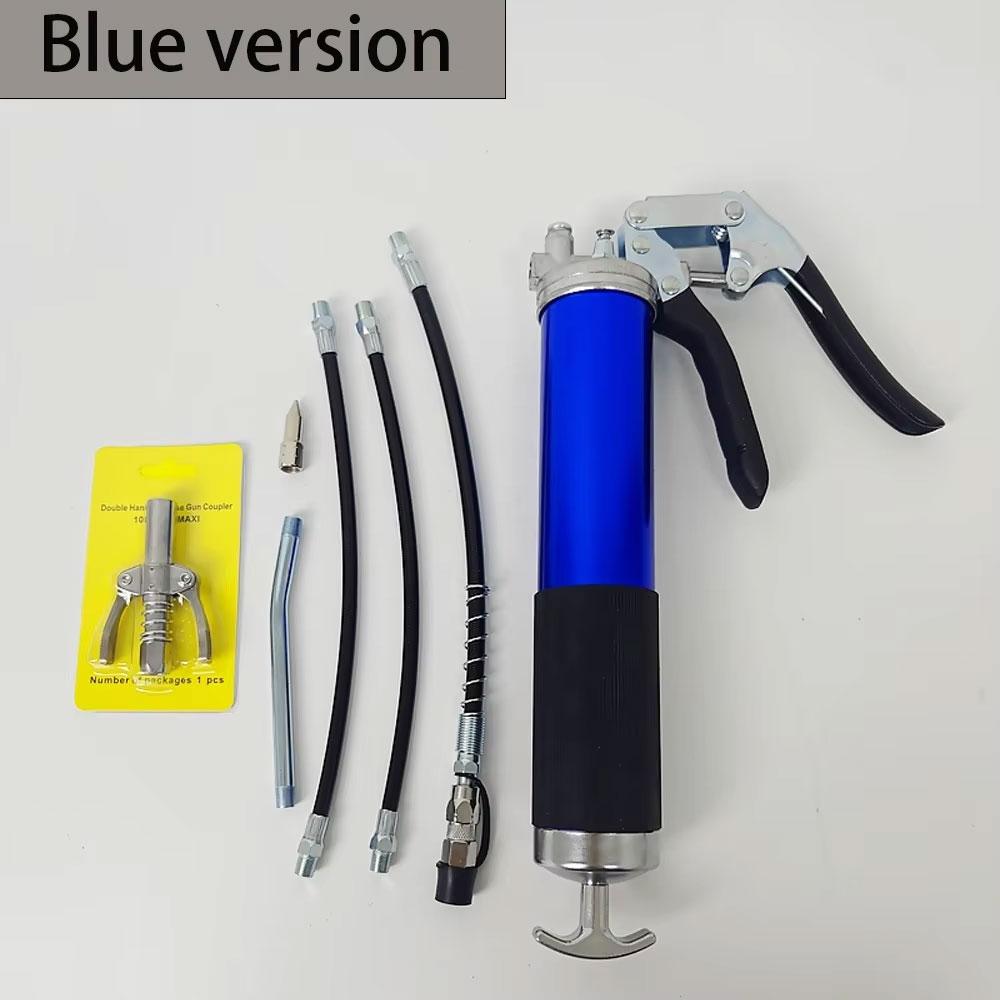Manual Grip Grease Gun 400CC Aluminum Alloy 6000-7000PSI with Flexible Hose for Easy Greasing