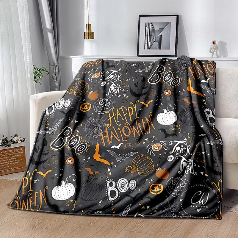1pc Happy Halloween Soft, Decorative Blanket, Living Room, Travel, Camping, Car Blankets, Beach