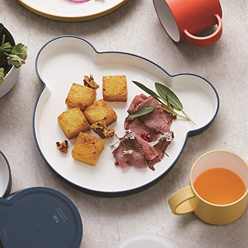 tak Kids Dish Plate Bear, Navy, 19 x 23.6 x 2.6 cm (JTN-0110-NV)