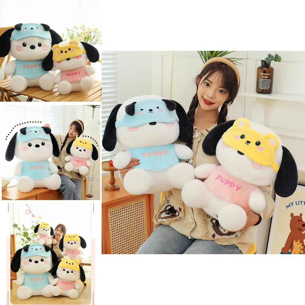 Cute And Soft Pochacco Dog Plush Toy Cartoon Doll For Girls With Eye Mask Feature