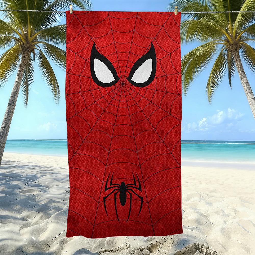 Toalla de Playa con Estampado de Dibujos Animados de Marvel Spider-Man, Natación en la Costa, Secado Rápido, Suave y Agradable para la Piel, Playa de Vacaciones