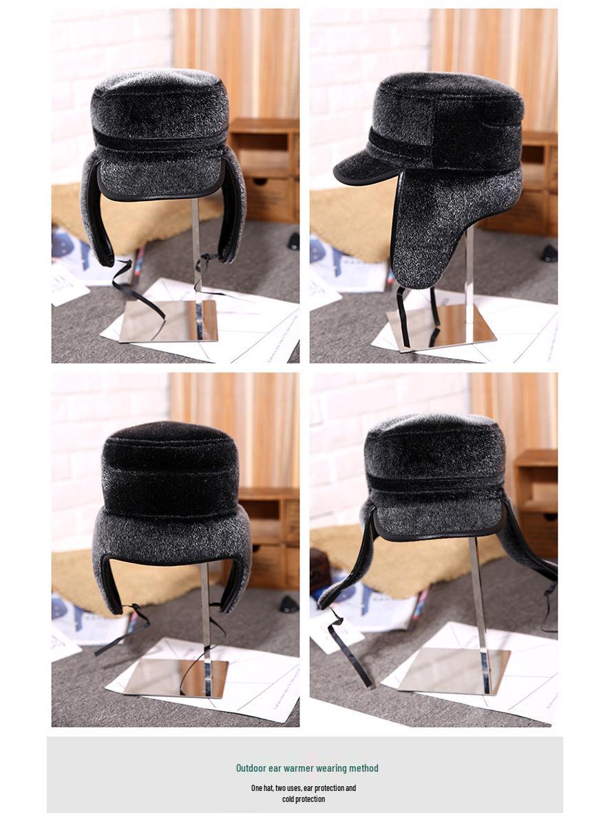 Скидка для новичков: Мужская зимняя ветрозащитная шапка с защитой ушей для пожилых людей