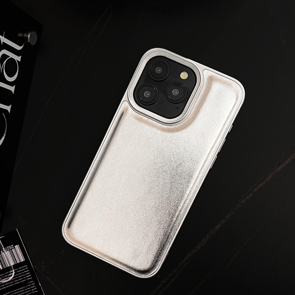 Silver Bulge Leather for Apple 11 Mobile Phone Case iPhone11promax Premium Sense 11 Solid Color 11 Hard 11