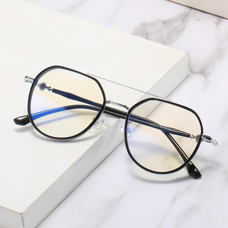 Plain Square Glasses Frame Tr90 Metal Mixed Myopia Glasses Frame Multilateral Anti-Blue Light Glasses Women