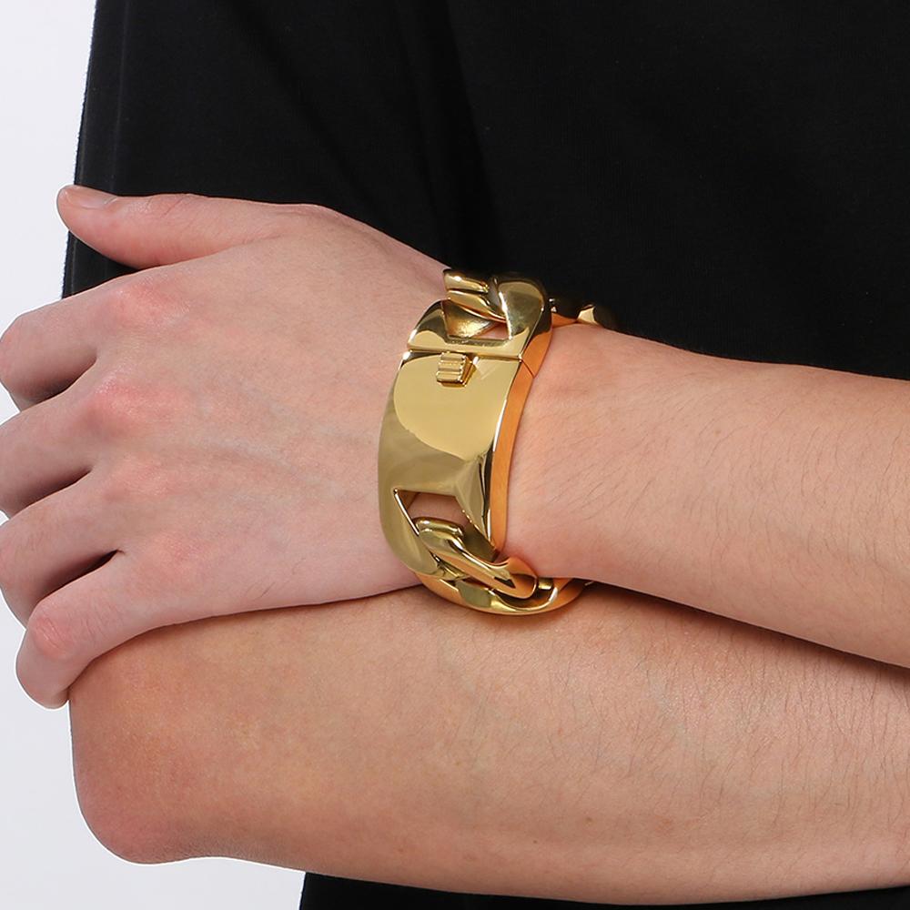 Schwere Klobige 31MM Breite Panzerkette Kubanische Gliederkette Herrenarmband Für Männer Schmuck Massiv Matt Edelstahl Herrenarmbänder 5 Farben