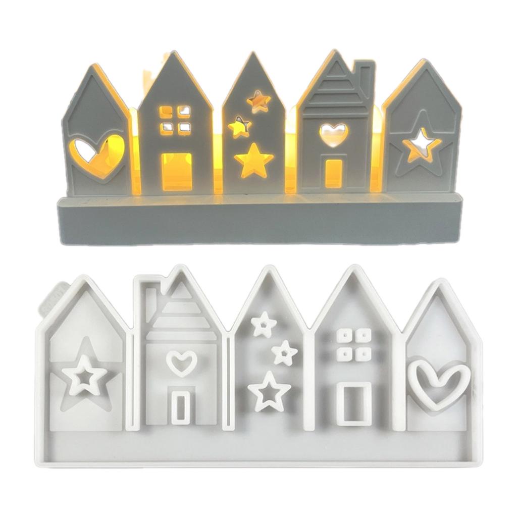 Krásné řemeslné výrobky ve tvaru domu Forma Poutavé Domácí řemeslné dekorace Silikonová forma Ornament Ruční výroba Pryskyřičná forma