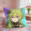 Collei Genshin Impact Cushion Cover Square Short Plush Pillow Case Living Room Sofa Home Decor Funda X