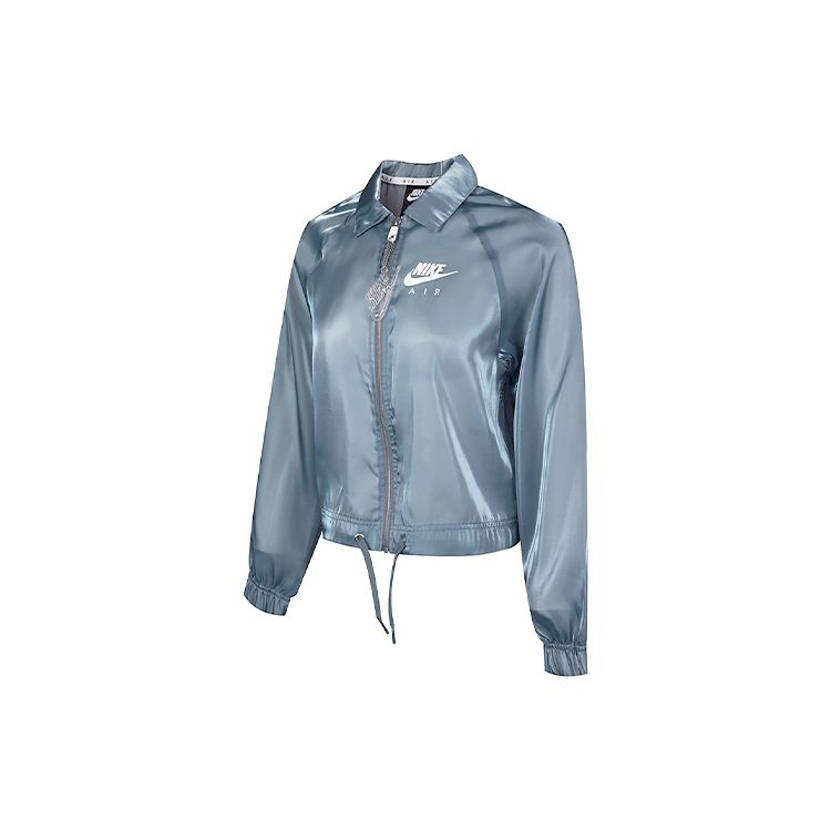 Nike Air Glossy Smooth Collar Sports Casual Jacket Women Jacket Fluorescent-Blue CU5545-031
