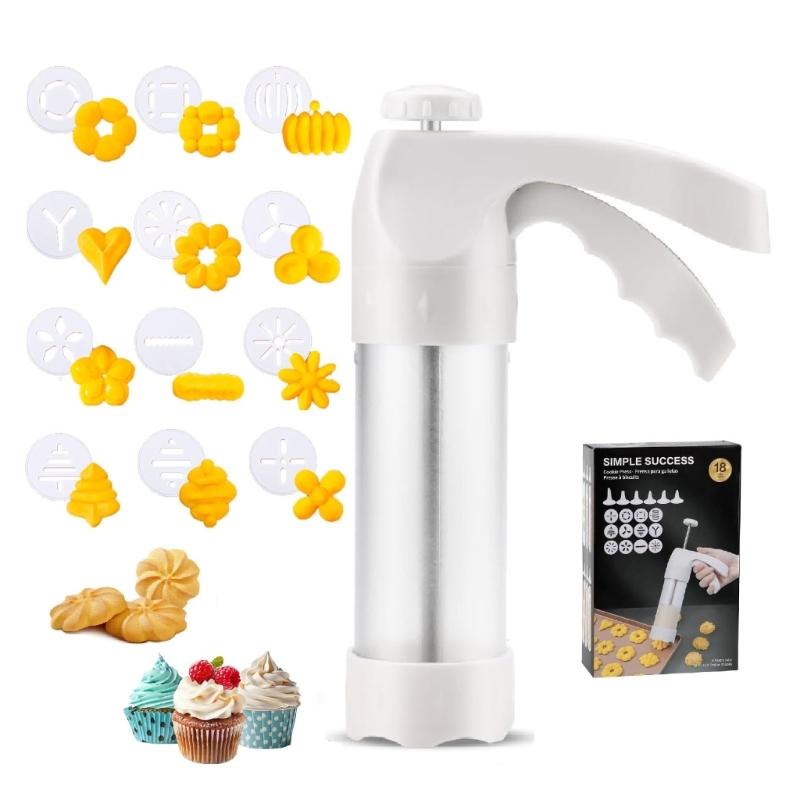 19 Pieces Cookie Molds with Embossing Tool for Quick Baking Decorations Dessert Decorating Syringes