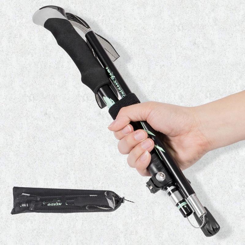 Trekking Pole, Collapsible Hiking Trekking Stick for W/ Quick Lock Aluminum Alloy EVA Grip Handle for Mountaineering Cam