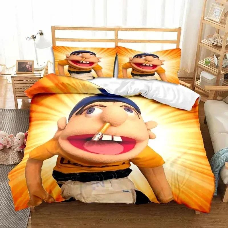 3D Print Sml Cartoon Jeffy Bedding Set Double Twin King Duvet Cover Comforter Pillowcase Boys Girls Adults Bedroom