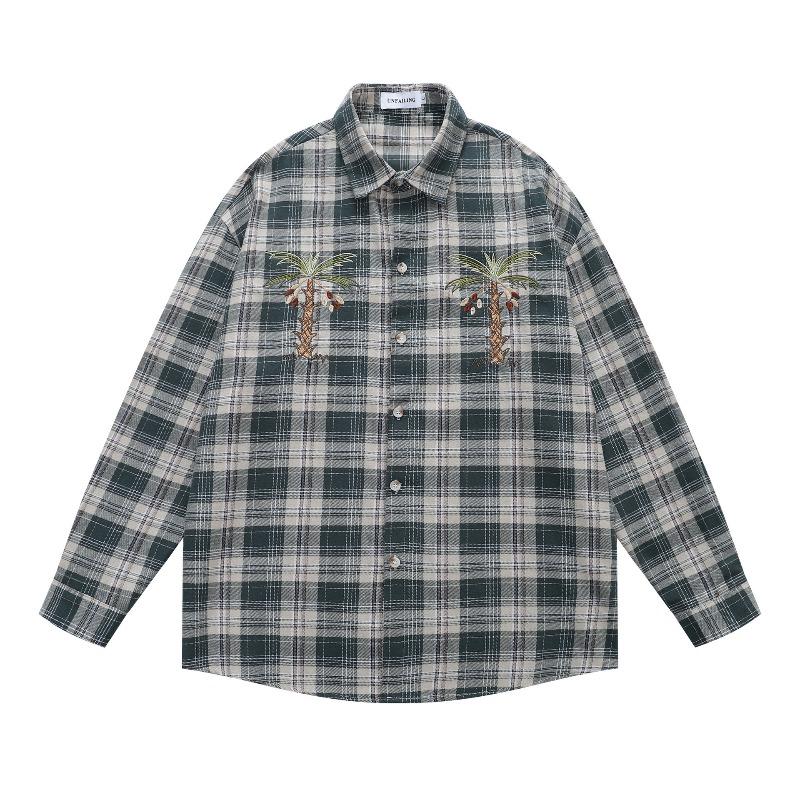 BeatStreet American Retro Plaid Trendy Long-sleeved Shirt Korean Style Fashionable Men Women Vintage Couple Casual Versatile Jacket Chic