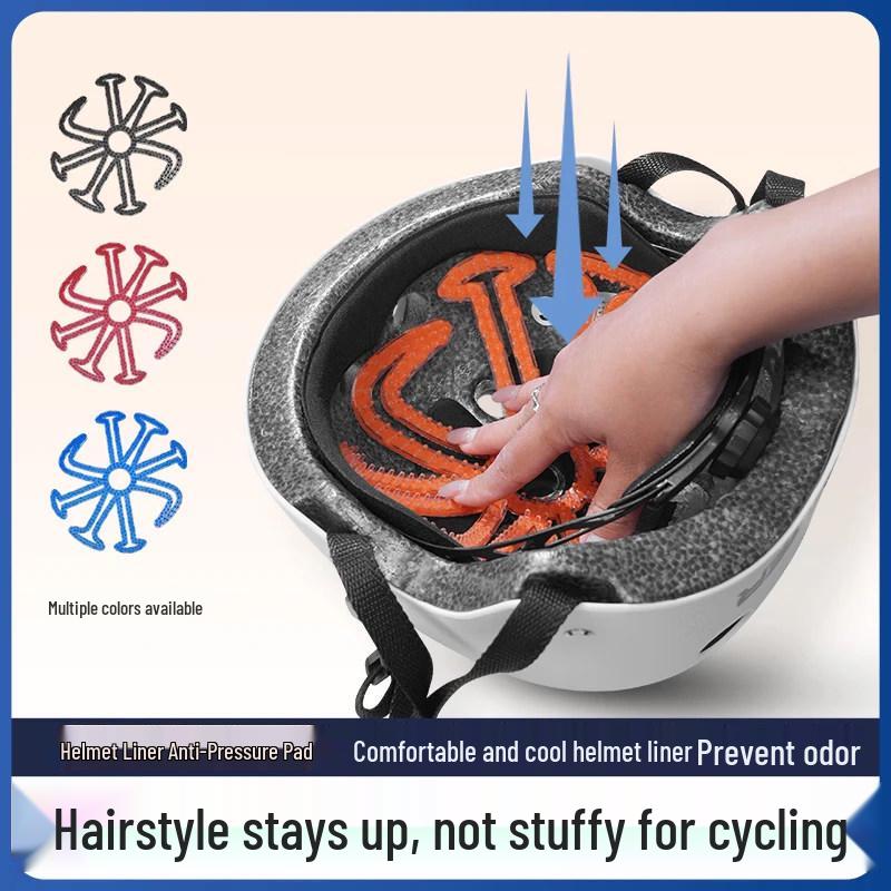 Breathable Silicone Helmet Liner Pad: Keeps Hairstyles Intact, Odor-Free, Ventilated Fit for Any Helmet