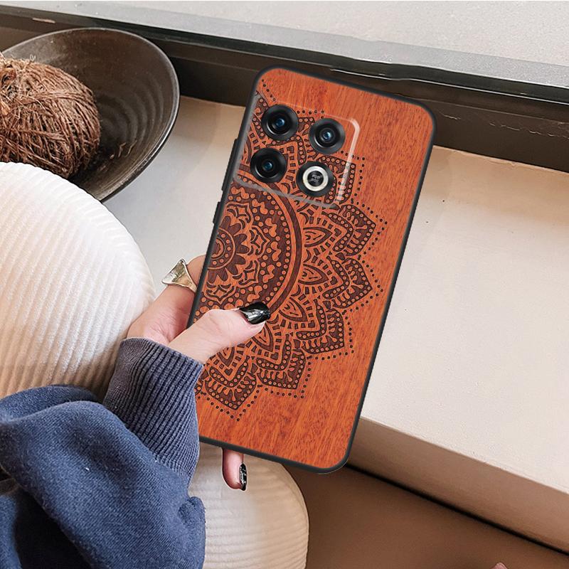 Mandala Holz Blume Hülle Für OnePlus 15 R 13 R 12R 10R 8T 10T 13T 12 11 10 Pro Nord 5 CE 4 3 2 Lite N20 N30 Abdeckung