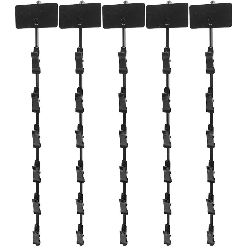 Black Snack Hanging Strips with Clips Display Hanger Clips Display Cabinets Hook Holder Merchandise Strip Snack Sealing Supplies