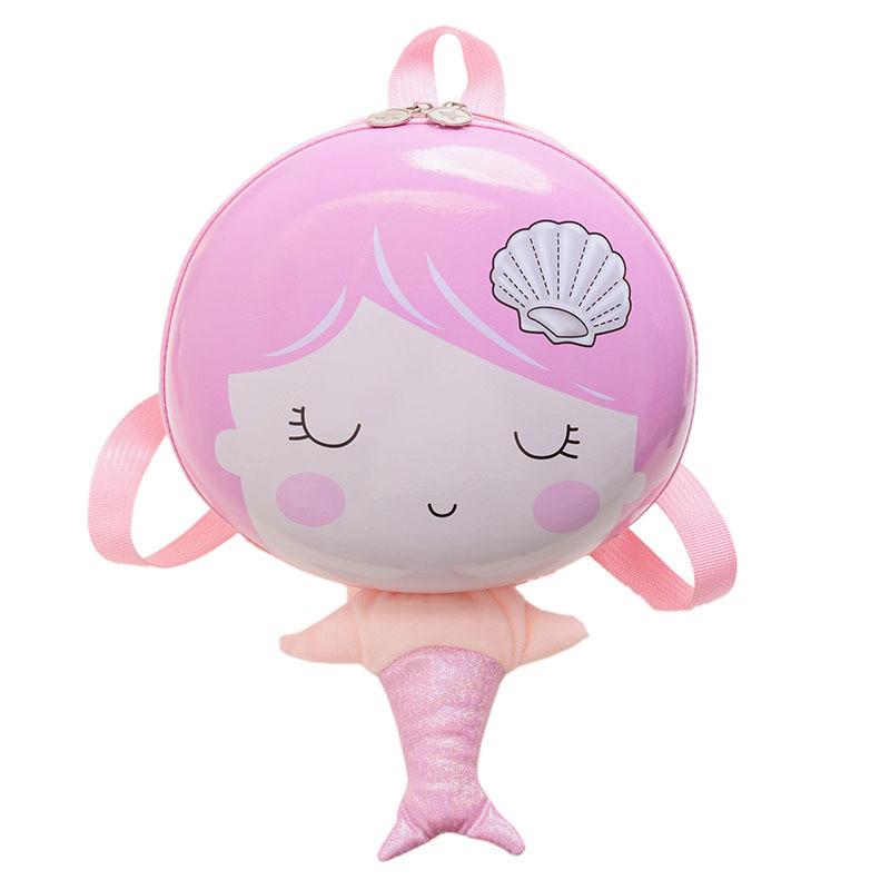 

2022 New Abs+pc Small Mermaid Style Backpack For Girls Cute Eggshell Design 20l Capacity Pink