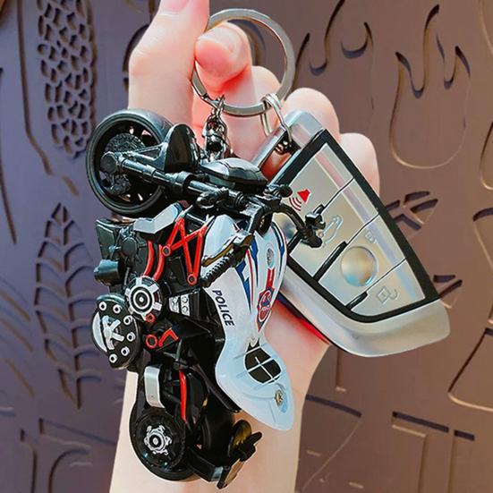 

Keychain Pendant Motorbike Charm Alloy Anti-Detachable Hook Keyring Backpack Accessory Decompression Tool білий