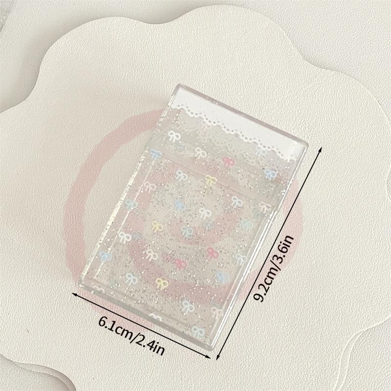 Cartoon Acrylic Photocard Storage Box Photo Cards Holder Idol Cards Storage Case Desk Accessiories Office Desk Card Organizer