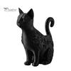 Small Succulents Planter Cat 3D Printed Black Figurines, Multi-purpose Incense Holder Mini Flower Functional Art Decoration Pot, Desktop Storage
