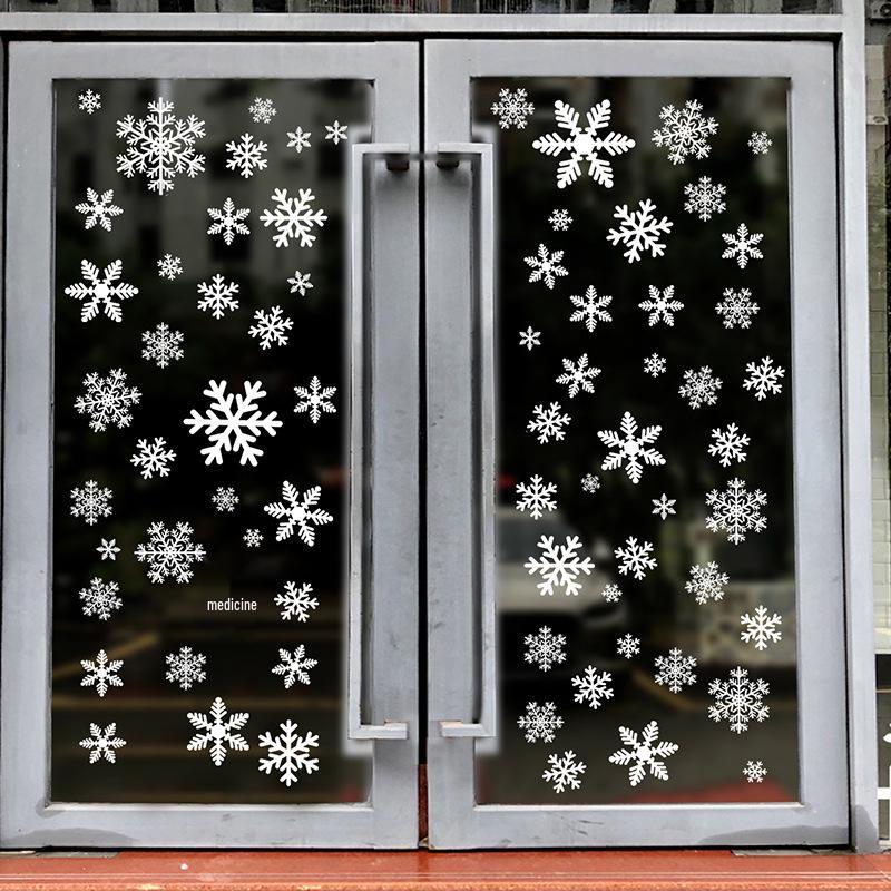 Weihnachts-Schneeflocken-Haftfolien - Neujahrs-Fensterdekorationen für Einkaufszentren und Türdisplays