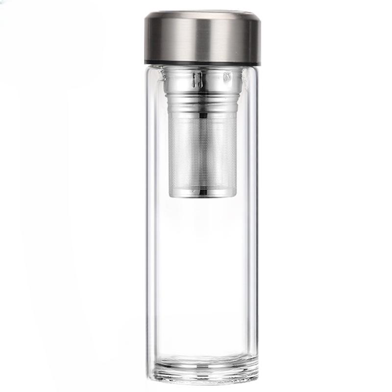 

Стеклянная двухслойная чашка для разделения воды и чая с высокой боросиликатной изоляцией, мужская чашка для питья 301-400ml