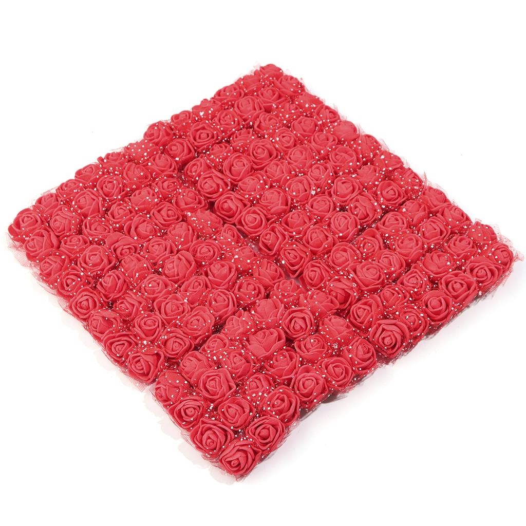 144-288pcs 1.7cm Mini Rose Artificial Flowers Lace PE Rose Foam Flower Heads Bouquet For Wedding Home Decora Scrapbooking DIY
