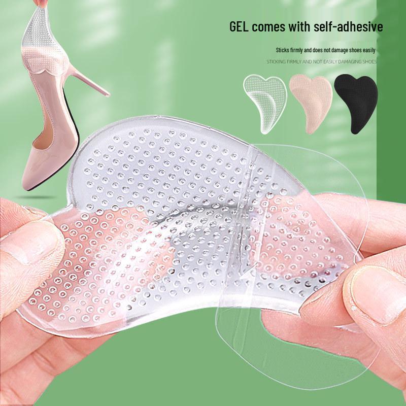 Heart-Shaped Arch Support Pads for Flat Feet & High Arches - Self-Adhesive, Shock-Absorbing Insoles