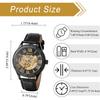 Men's Automatic Mechanical Watch Black Leather Strap Stainless Steel Luminous Roman Numerals Water Resistant Casual Wear