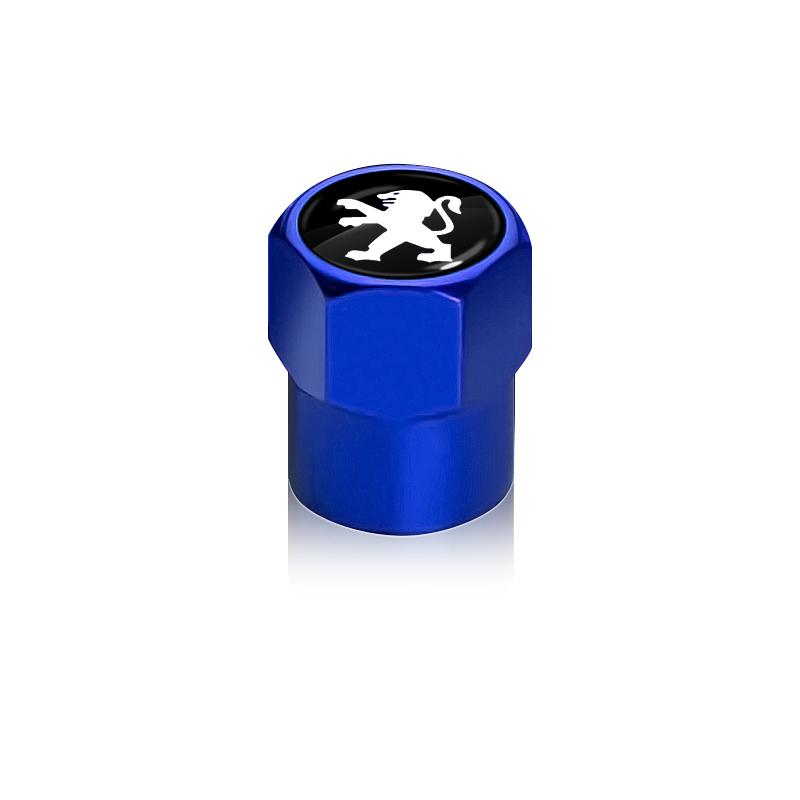 

4 шт. Металеві ковпачки на ніпелі колісних шин, автомобільні аксесуари для Peugeot 308 408 508 RCZ 208 3008 2008 206 207 108 406 407 408 206 207 208 306 307 Peugeot синій