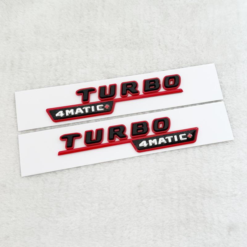 3D ABS Black Red Car Letters Logo V8 BITURBO Side Fender Badge Emblem Decal For Mercedes Benz AMG C63 E63S SL63 GLC63 G63 GLE63S