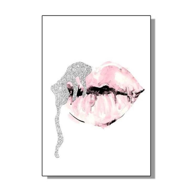 Elegant Perfume Bottle  Pink Flowers Poster Chic Beauty Fashion Canvas Art for Modern Home Living Room Wall Decor